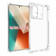 Xiaomi Redmi Note 13 5G Hoesje, MobyDefend Transparante Shockproof TPU Gelcase, Verstevigde Hoeken, Volledig Doorzichtig