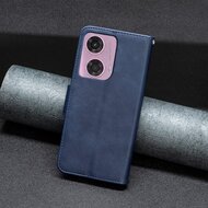 Motorola Moto G34 Hoesje, MobyDefend Wallet Book Case Met Koord, Blauw