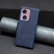 Motorola Moto G34 Hoesje - MobyDefend Wallet Book Case Met Koord - Blauw