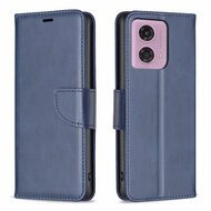 Motorola Moto G34 Hoesje - MobyDefend Wallet Book Case Met Koord - Blauw