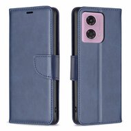 Motorola Moto G34 Hoesje, MobyDefend Wallet Book Case Met Koord, Blauw