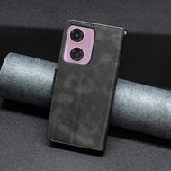 Motorola Moto G34 Hoesje - MobyDefend Wallet Book Case Met Koord - Zwart