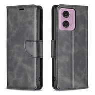 Motorola Moto G34 Hoesje - MobyDefend Wallet Book Case Met Koord - Zwart