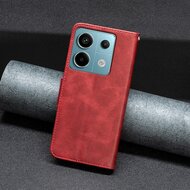 Xiaomi Redmi Note 13 Pro 4G Hoesje - MobyDefend Wallet Book Case Met Koord - Rood