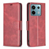 Xiaomi Redmi Note 13 Pro 4G Hoesje, MobyDefend Wallet Book Case Met Koord, Rood