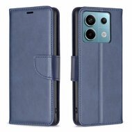 Xiaomi Redmi Note 13 Pro 4G Hoesje, MobyDefend Wallet Book Case Met Koord, Blauw