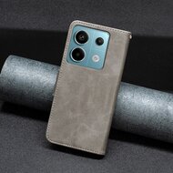 Xiaomi Redmi Note 13 Pro 4G Hoesje - MobyDefend Wallet Book Case Met Koord - Grijs
