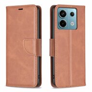 Xiaomi Redmi Note 13 Pro 4G Hoesje, MobyDefend Wallet Book Case Met Koord, Bruin