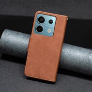 Xiaomi Redmi Note 13 Pro 4G Hoesje - MobyDefend Wallet Book Case Met Koord - Bruin