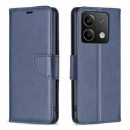 Xiaomi Redmi Note 13 5G Hoesje, MobyDefend Wallet Book Case Met Koord, Blauw