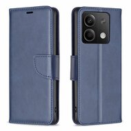 Xiaomi Redmi Note 13 5G Hoesje - MobyDefend Wallet Book Case Met Koord - Blauw