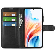 Oppo A79 / OnePlus Nord N30 SE Hoesje, MobyDefend Kunstleren Wallet Book Case (Sluiting Voorkant), Zwart