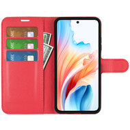 Oppo A79 / OnePlus Nord N30 SE Hoesje, MobyDefend Kunstleren Wallet Book Case (Sluiting Voorkant), Rood