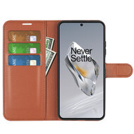 OnePlus 12 Hoesje, MobyDefend Kunstleren Wallet Book Case (Sluiting Voorkant), Bruin