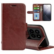 Xiaomi 14 Hoesje, MobyDefend Wallet Book Case (Sluiting Achterkant), Bruin