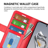 OnePlus 12 Hoesje, MobyDefend Wallet Book Case (Sluiting Achterkant), Zwart