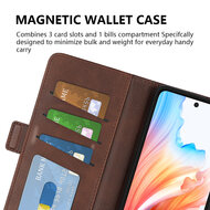 OnePlus 12 Hoesje, MobyDefend Luxe Wallet Book Case (Sluiting Zijkant), Blauw