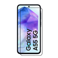 2-Pack Samsung Galaxy A55 Screenprotectors - MobyDefend Screensavers Met Zwarte Randen - Gehard Glas 