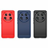 Xiaomi 14 Ultra Hoesje - MobyDefend TPU Backcover - Geborstelde Metaal &amp; Carbon-Look - Blauw