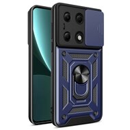 Xiaomi Redmi Note 13 Pro 4G Hoesje - MobyDefend Pantsercase Met Draaibare Ring - Blauw