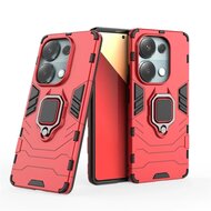 Xiaomi Redmi Note 13 Pro 4G Hoesje, MobyDefend Dubbelgelaagde Pantsercase Met Standaard, Rood