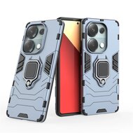 Xiaomi Redmi Note 13 Pro 4G Hoesje, MobyDefend Dubbelgelaagde Pantsercase Met Standaard, Blauw