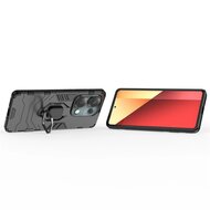 Xiaomi Redmi Note 13 Pro 4G Hoesje - MobyDefend Dubbelgelaagde Pantsercase Met Standaard - Zwart