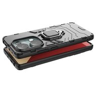 Xiaomi Redmi Note 13 Pro 4G Hoesje - MobyDefend Dubbelgelaagde Pantsercase Met Standaard - Zwart
