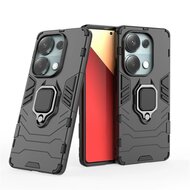 Xiaomi Redmi Note 13 Pro 4G Hoesje, MobyDefend Dubbelgelaagde Pantsercase Met Standaard, Zwart