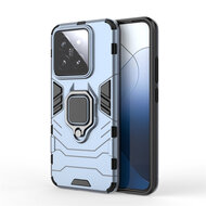 Xiaomi 14 Hoesje - MobyDefend Dubbelgelaagde Pantsercase Met Standaard - Blauw