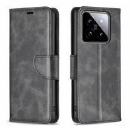 Xiaomi 14 Hoesje - MobyDefend Wallet Book Case Met Koord - Zwart