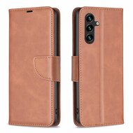 Samsung Galaxy A55 Hoesje, MobyDefend Wallet Book Case Met Koord, Bruin