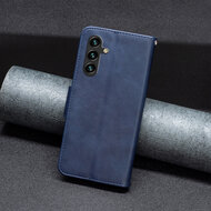 Samsung Galaxy A15 Hoesje - MobyDefend Wallet Book Case Met Koord - Blauw