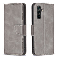 Samsung Galaxy A15 Hoesje - MobyDefend Wallet Book Case Met Koord - Grijs