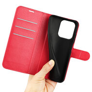 Xiaomi Redmi Note 13 4G Hoesje, MobyDefend Kunstleren Wallet Book Case (Sluiting Voorkant), Rood