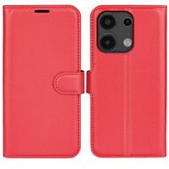 Xiaomi Redmi Note 13 4G Hoesje, MobyDefend Kunstleren Wallet Book Case (Sluiting Voorkant), Rood