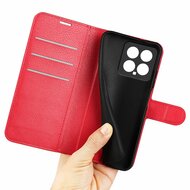 Xiaomi 14 Hoesje, MobyDefend Kunstleren Wallet Book Case (Sluiting Voorkant), Rood