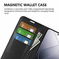 Xiaomi 14 Hoesje, MobyDefend Kunstleren Wallet Book Case (Sluiting Voorkant), Zwart