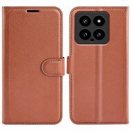 Xiaomi 14 Hoesje, MobyDefend Kunstleren Wallet Book Case (Sluiting Voorkant), Bruin