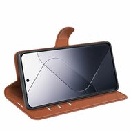 Xiaomi 14 Hoesje - MobyDefend Kunstleren Wallet Book Case (Sluiting Voorkant) - Bruin