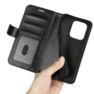 Xiaomi Redmi Note 13 4G Hoesje, MobyDefend Wallet Book Case (Sluiting Achterkant), Zwart