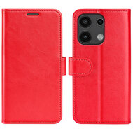Xiaomi Redmi Note 13 4G Hoesje, MobyDefend Wallet Book Case (Sluiting Achterkant), Rood