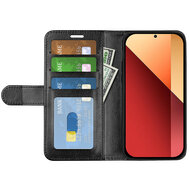Xiaomi Redmi Note 13 Pro 4G Hoesje, MobyDefend Wallet Book Case (Sluiting Achterkant), Zwart