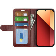 Xiaomi Redmi Note 13 Pro 4G Hoesje, MobyDefend Wallet Book Case (Sluiting Achterkant), Bruin
