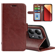 Xiaomi Redmi Note 13 Pro 4G Hoesje, MobyDefend Wallet Book Case (Sluiting Achterkant), Bruin