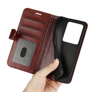 Xiaomi Redmi Note 13 Pro 4G Hoesje - MobyDefend Wallet Book Case (Sluiting Achterkant) - Bruin