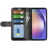 Samsung Galaxy A55 Hoesje, MobyDefend Wallet Book Case (Sluiting Achterkant), Zwart