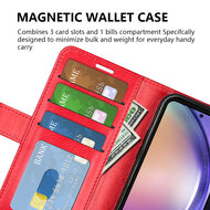 Samsung Galaxy A55 Hoesje, MobyDefend Wallet Book Case (Sluiting Achterkant), Bruin
