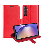 Samsung Galaxy A55 Hoesje, MobyDefend Wallet Book Case (Sluiting Achterkant), Rood