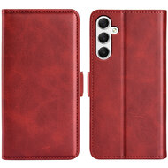 Samsung Galaxy A35 Hoesje, MobyDefend Luxe Wallet Book Case (Sluiting Zijkant), Rood